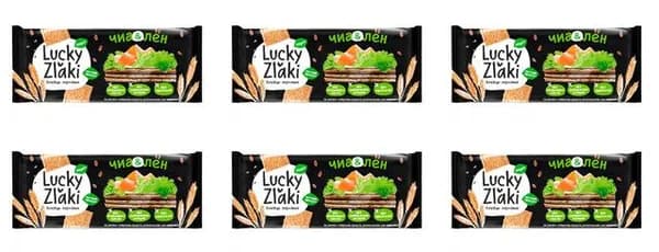 Lucky Zlaki Хлебцы, чиа и лён, 105 г, 6 уп