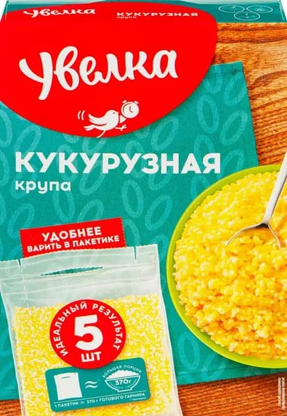 Крупа кукурузная УВЕЛКА в пакетиках, 5х80г, 400г