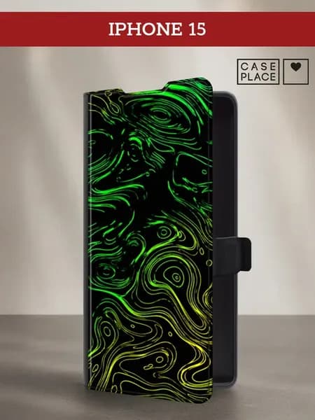 Чехол-книжка на iPhone 15 яркий