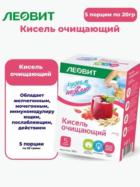 Леовит кисель очищающий 20 гр 5 шт. пак - 1уп