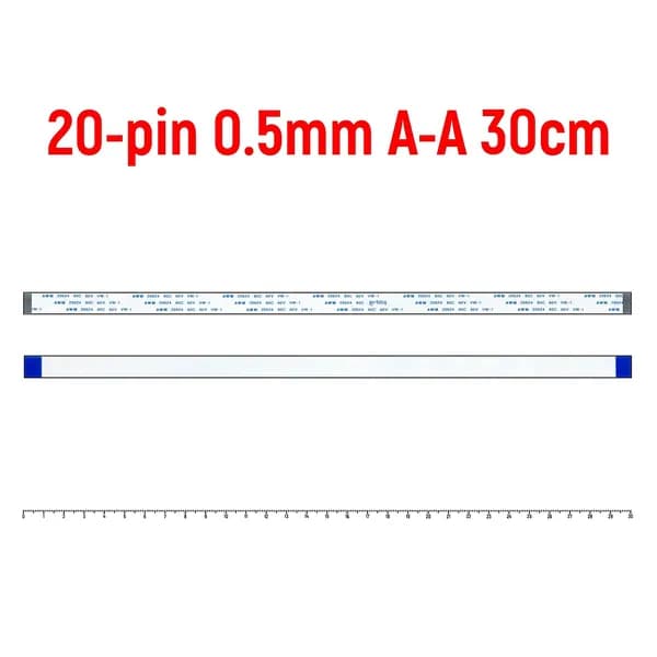 FFC Шлейф 20-pin Шаг 0.5mm Длина 30cm Прямой A-A