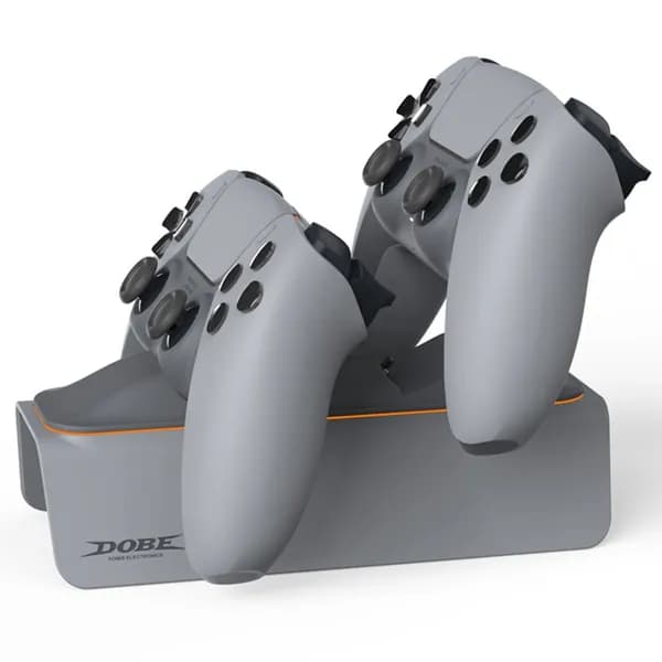 Док-станция для PS5 с подсветкой, серая, 5 В/3 А, для 2 контроллеров