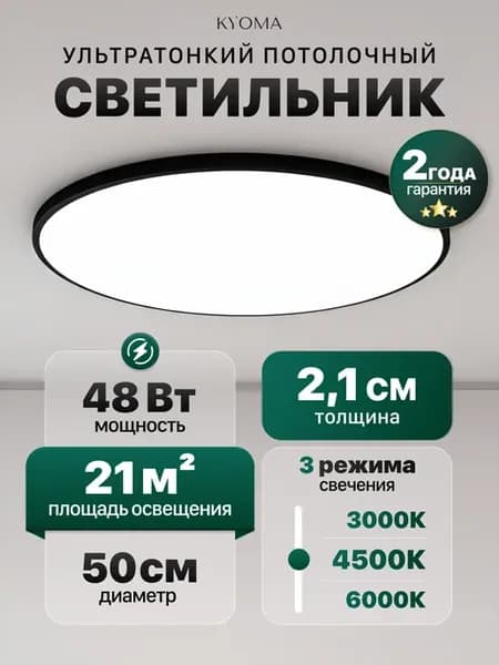Люстра потолочная светодиодная на кухню, спальню и гостиную