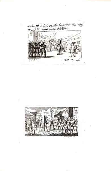 Современные военные наказания. Антикварная гравюра (офорт). Англия, 1794 год