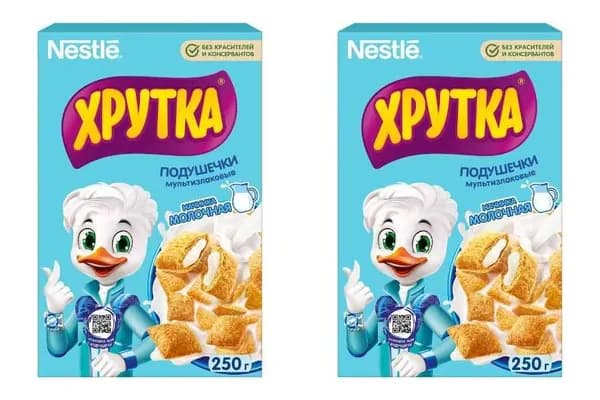 Хрутка Готовый завтрак Подушечки с молочной начинкой 250 г, 2 уп