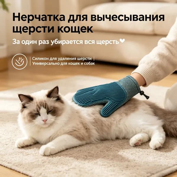 Перчатка Для Вычесывания Кошек