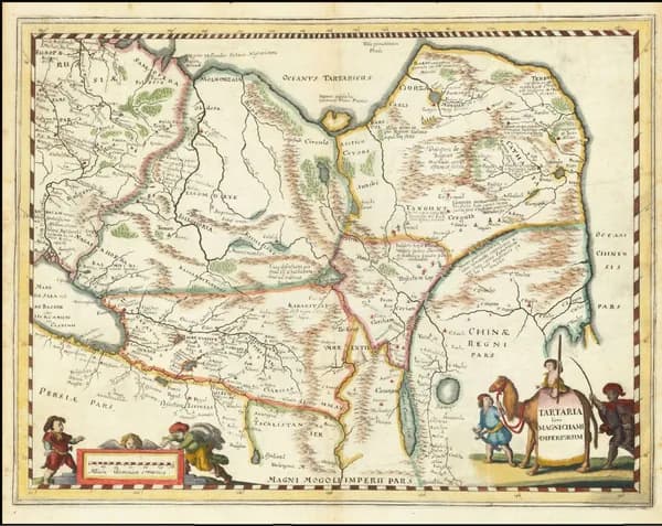 Карта Тартарии настенная - Репринт старинной карты Тартарии 1638года - 80х60см
