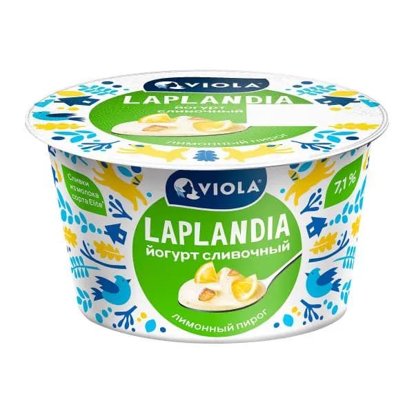 Йогурт Viola Laplandia сливочный Лимонный пирог 7.1% 180г