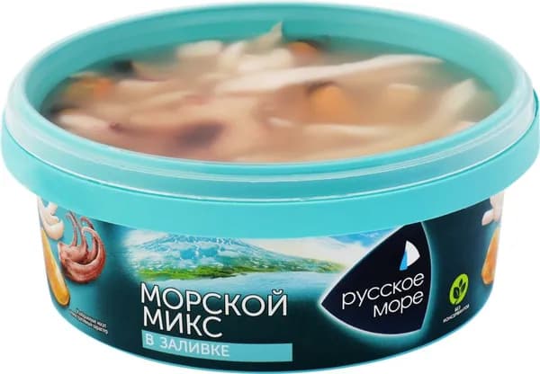 Коктейль из морепродуктов РУССКОЕ МОРЕ Морской микс, в заливке, 300г 2 шт.