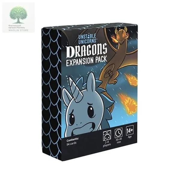 Unstable Unicorns Dragons ExpansionНестабильные Единороги Стратегическая Карточная Игра Для Вечеринок И Развлечений