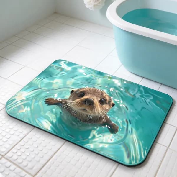Коврик 40x60 см 3d-эффект бирюзовый, светло-зеленый