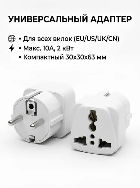 Переходник на нашу вилку с китайской, американской, британской вилку