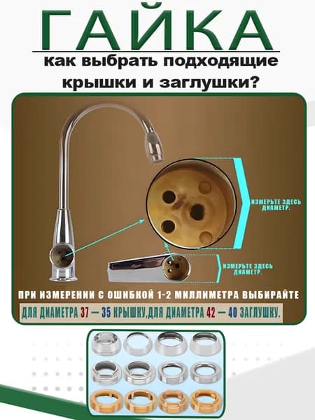 Гайка прижимная для картриджа смесителя, 1 шт.