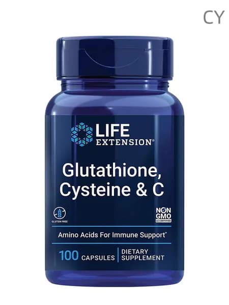 Life Extension Glutathione,Cysteine & C Витамин С Life Extension, 100 капсул, антиоксидант