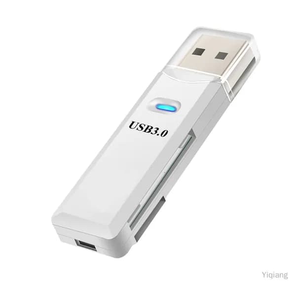 Картридер USB 3.0 2-в-1 белый для карт памяти фотоаппарата