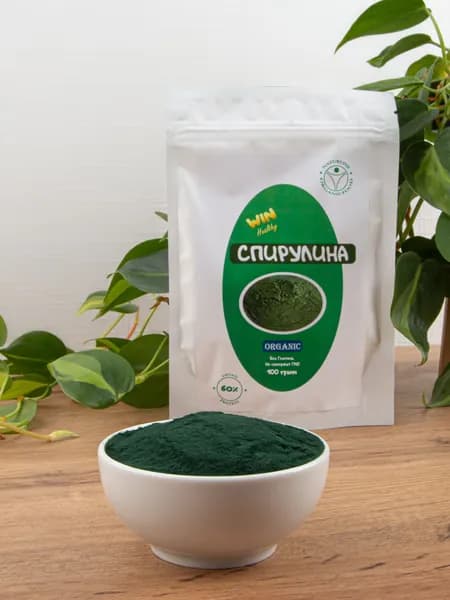 100 г Спирулина порошок WIN Healthy для косметических масок, смузи, похудение