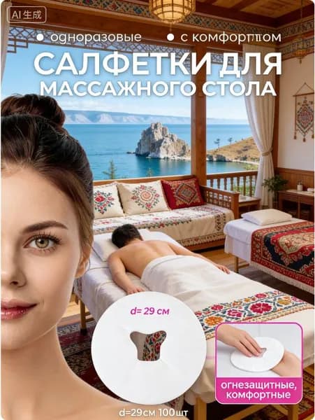 Одноразовые салфетки с отверстием для массажного стола, силиконовых подушек