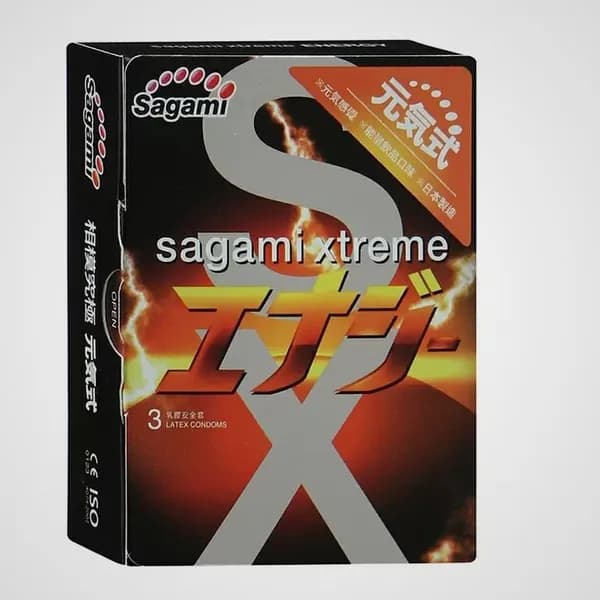 SAGAMI Xtreme Energy Презервативы Xtreme Energy латексные с ароматом энергетического напитка 3шт
