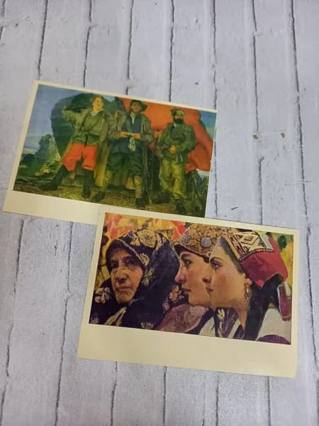 Канцелярия антикварная/винтажная Набор из 2 открыток Три поколения Победители Врангеля