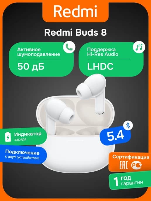 Наушники беспроводные Redmi Buds 8 белая