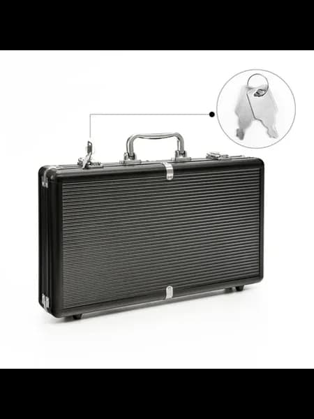 Черный металлический кейс 38x21x6.5 см для багажа