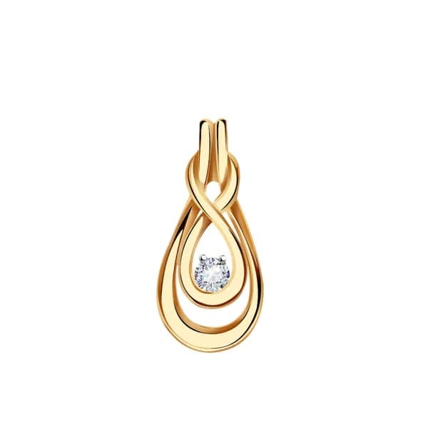 Золотая подвеска DIAMANT-ONLINE с цирконием 585 пробы