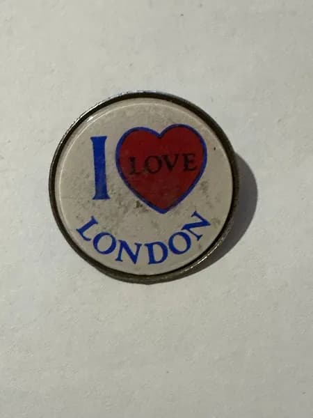 Винтажный значок I LOVE LONDON, винтажный туристический значок, 3х3 см