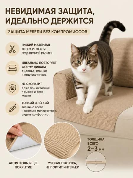 Защита для мягкой мебели от животных для дивана, 60 см х 30см
