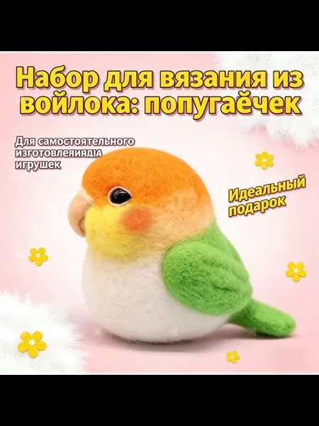 Набор для сухого валяния попугая из шерстяного фетра