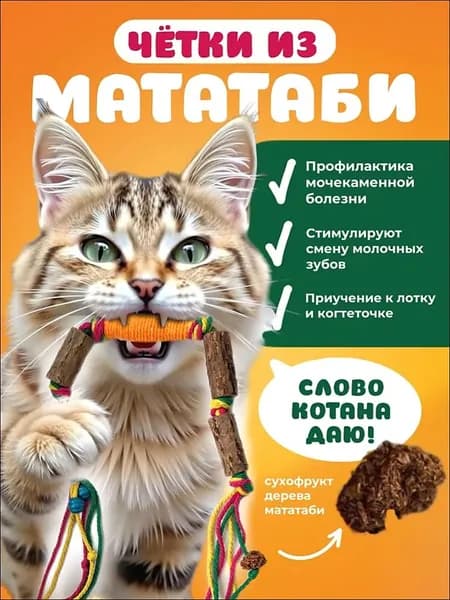 Игрушка для кошек палочки мататаби для зубов Кусалка