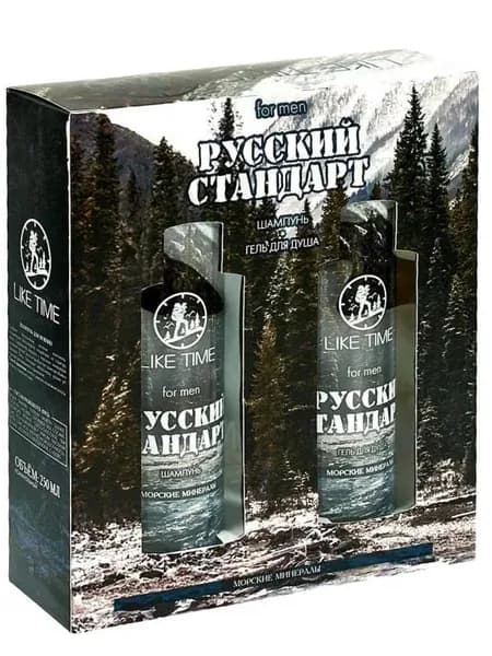 LIKE TIME Подарочный набор Русский стандарт: Шампунь для волос 250 мл + Гель для душа 250 мл
