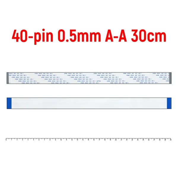 Шлейф FFC 40-pin Шаг 0.5mm Длина 30cm Прямой A-A AWM 20624 80C 60V VW-1