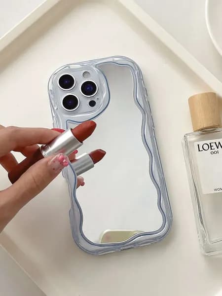 Силиконовый чехол на iPhone 11 (Айфон 11 ),С зеркалом, форма волны,
