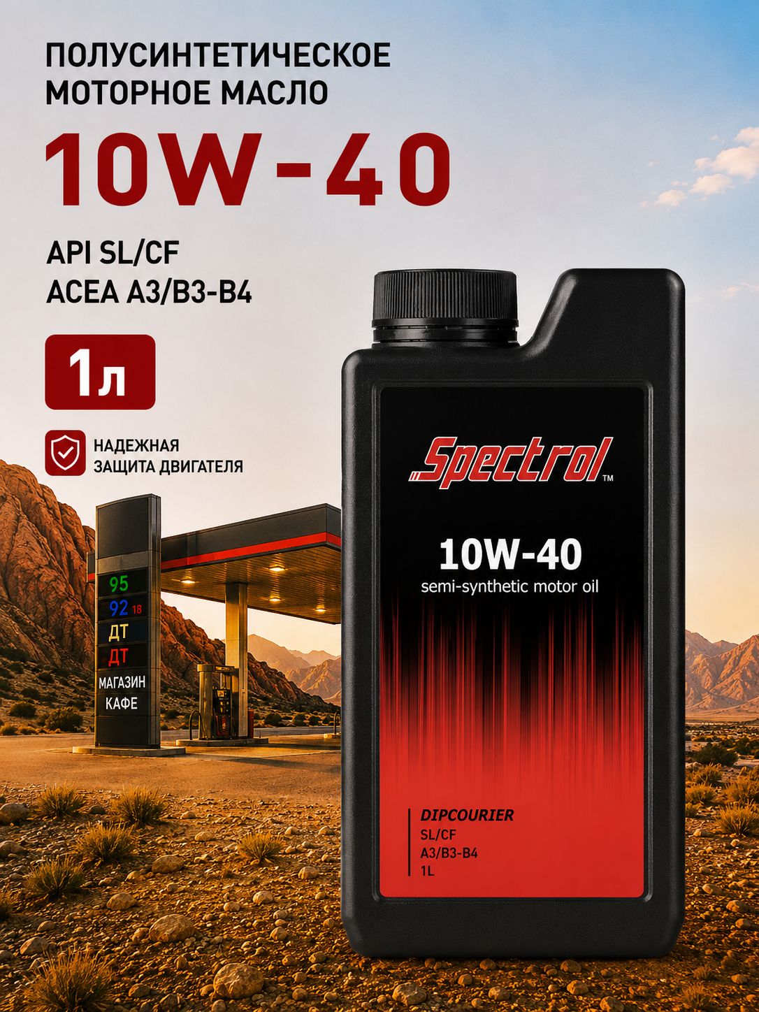 Spectrol Дипкурьер 10W-40 Масло моторное, Полусинтетическое, 1 л