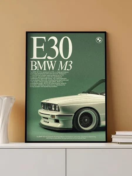 Постер на стену BMW E30 без рамы (29,7х42см)