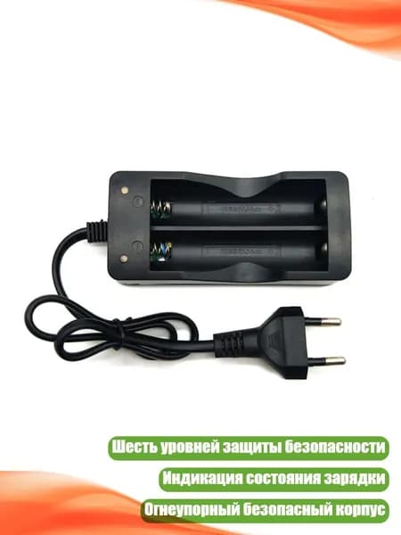 Зарядное устройство для аккумуляторов 18650, 2 слота, EU