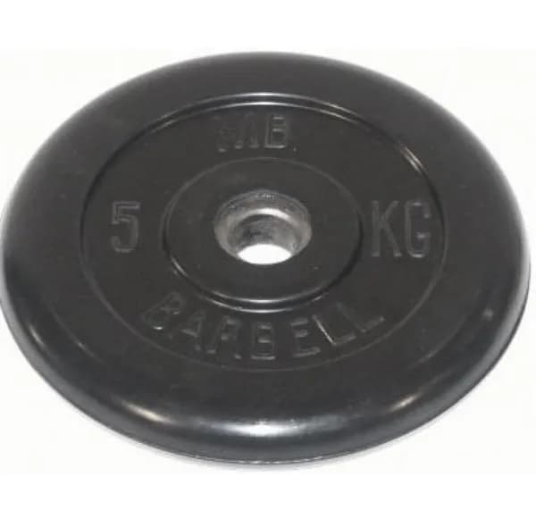 Диск MB Barbell для штанги и гантелей 5 кг с металлической втулкой, посадочный диаметр 51 мм