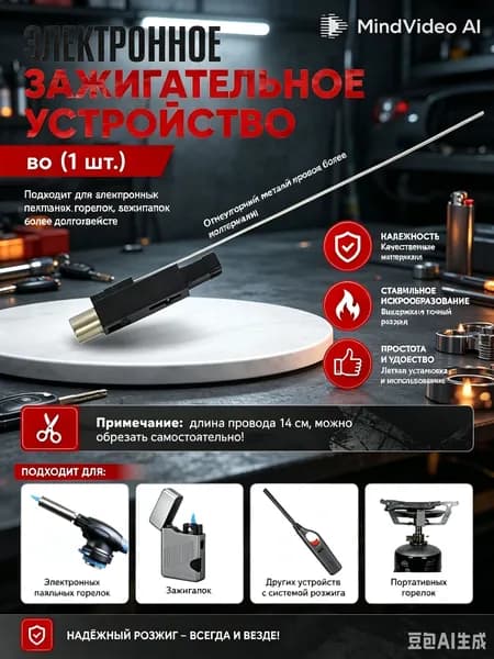 Комплект элементов поджига газовой горелки, медный провод снижает сопротивление тока