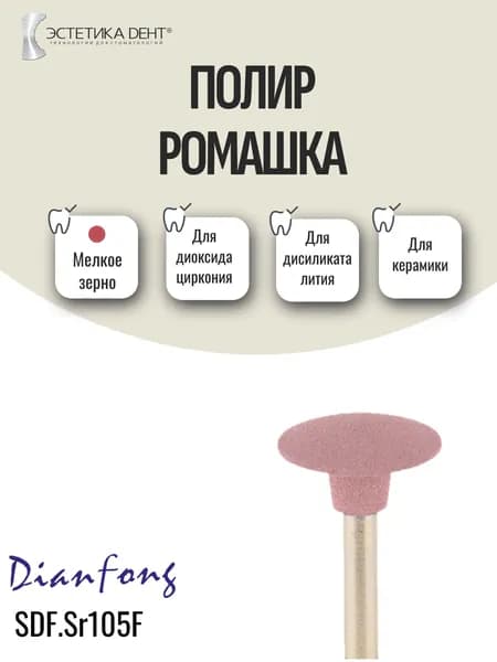 Полир линзовидный для диоксида циркония, дисиликата лития, керамики, Fine, Sr105F, Dian Fong, Китай