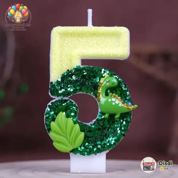 Свечи для торта цифра 5 "Без отдушки", 7.5 см х 4 см, 1 шт