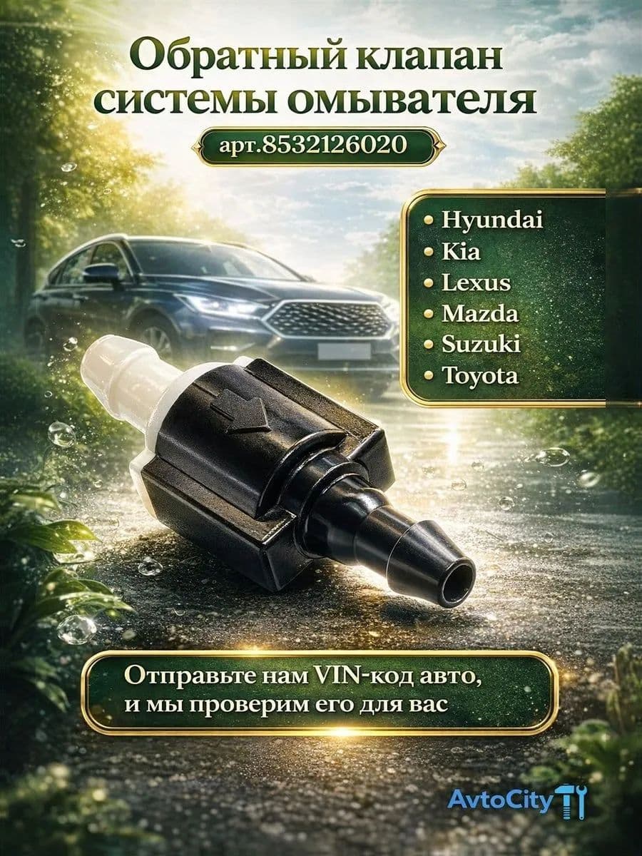 Обратный клапан системы омывателя ветрового стекла 8532126020 1шт