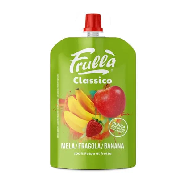 Пюре из яблок, банана и клубники, Frulla, 100 г, Италия