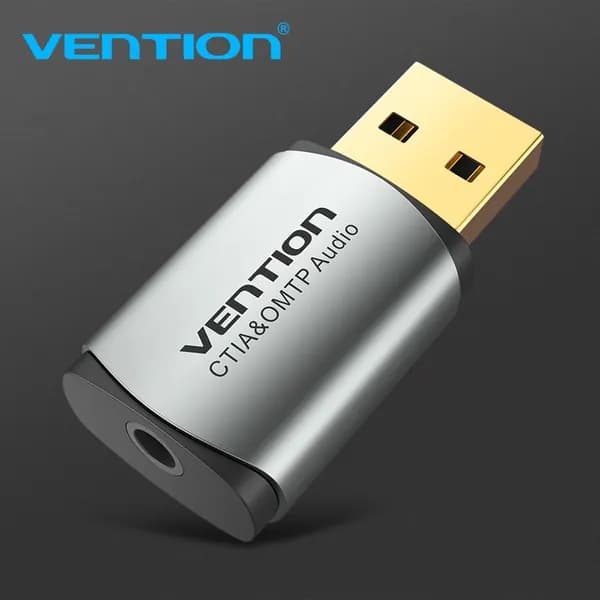 Внешняя звуковая карта USB 2.0, Vention, Аудиокарта 16 бит/44-48 кГц, для наушников, микрофона, арт. CDLH0