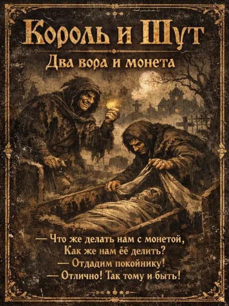 Постер "Два вора и монета", 30 см х 20 см