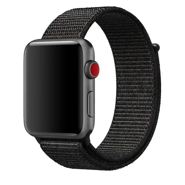 Ремешок для Apple Watch тканевый на липучке 38/40/41мм, чёрный / Браслет для Smart Watch (Apple Watch)