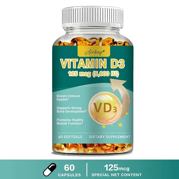 Биологически активная добавка Airboy Vitamin D3 помогает укрепить иммунную систему, поддержать здоровье костей и улучшить работу мышц.