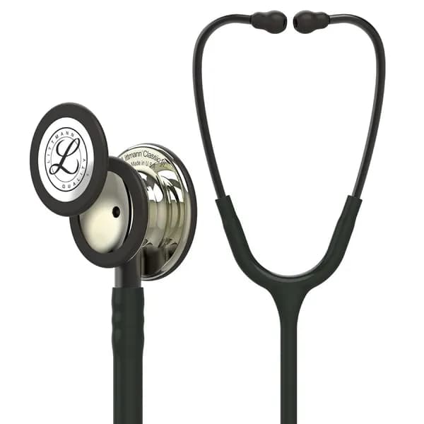 Стетоскоп Littmann Classic III, черная трубка, 69 см, акустическая головка цвета шампанского, черные наконечники, 5861
