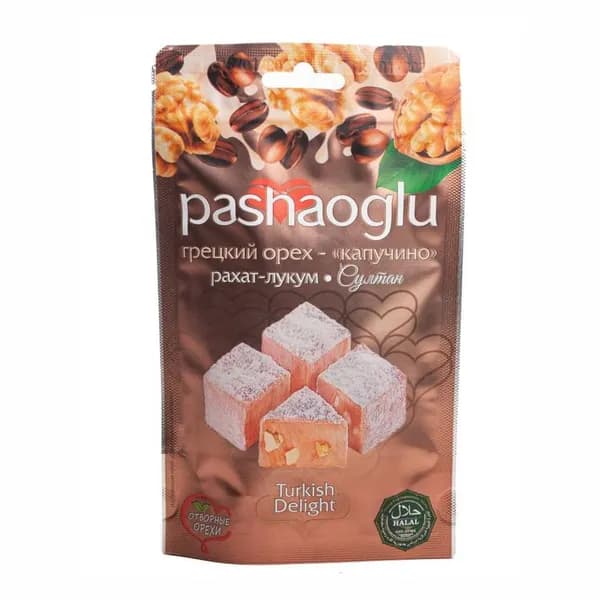 Рахат-Лукум "Pashaoglu" Султан ,с грецкими орехами и ароматом капучино, 150 г