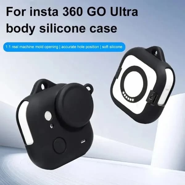 Силиконовый защитный чехол для камеры Insta360 GO Ultra, ударопрочный и устойчивый к царапинам, с крышкой объектива и аксессуаром для камеры на шнурке