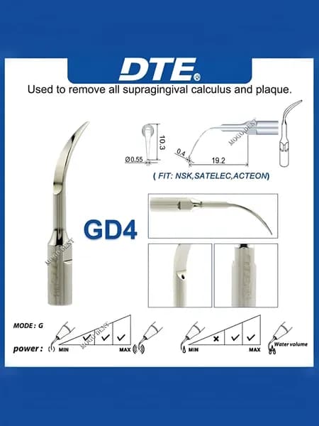 Насадка Woodpecker GD4 для скайлера, для снятия зубных отложений (подходит к DTE, Satelec, NSK)
